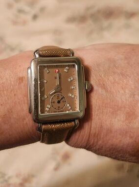 Michele Watch Rose Gold Rectangle Dial